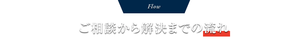 Flow ご相談から解決までの流れ